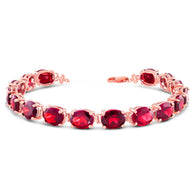 Personalized Oval Birthstone (9 x 7) Tennis Bracelet (Available in Yellow/Rose/White Gold)