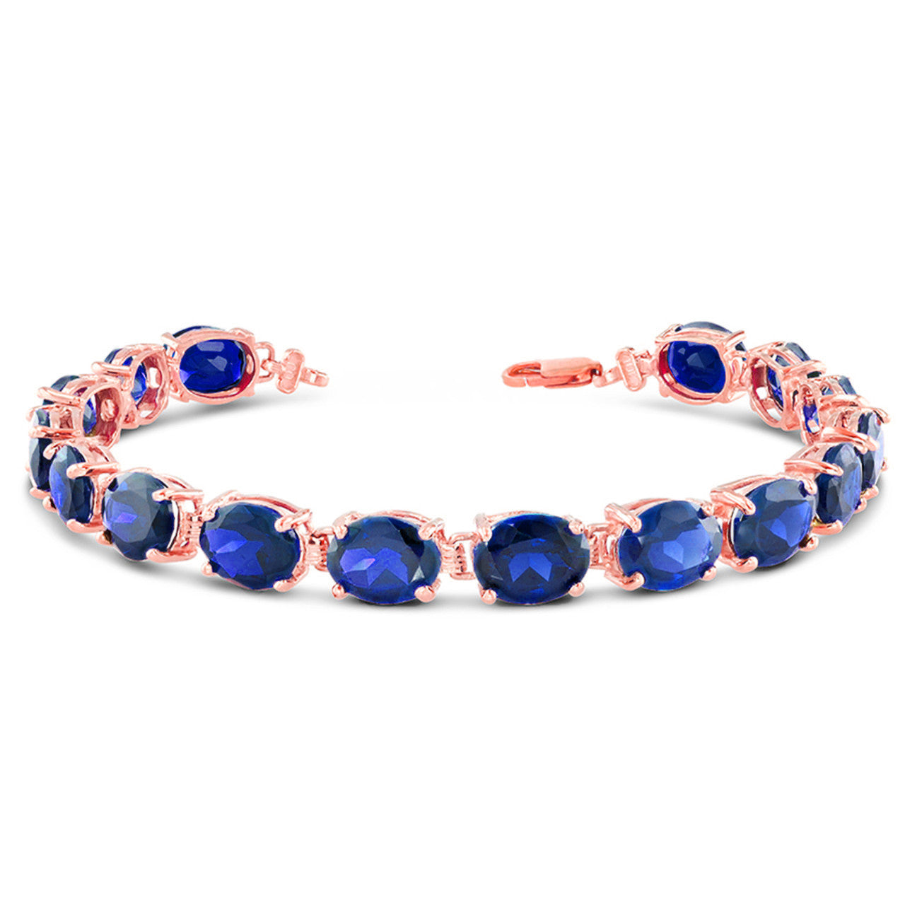 Personalized Oval Birthstone (9 x 7) Tennis Bracelet (Available in Yellow/Rose/White Gold)