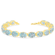 Personalized Oval Birthstone (9 x 7) Tennis Bracelet (Available in Yellow/Rose/White Gold)