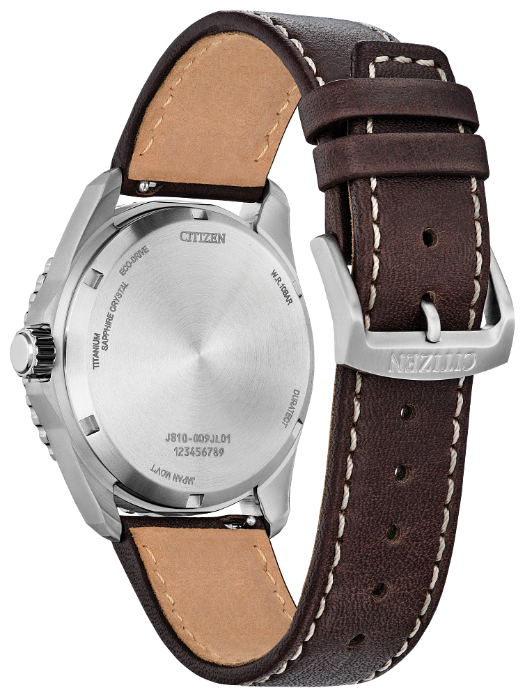 Citizen AW1840-09L Brycen Eco-Drive Silver Brown Leather Men's Watch
