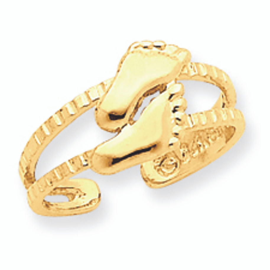 Yellow Gold Feet Toe Ring
