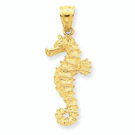 14K Yellow Gold Seahorse Pendant Necklace