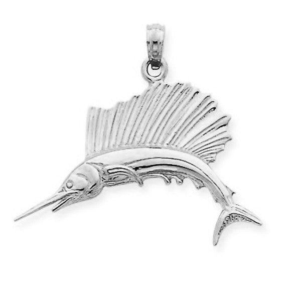 925 Sterling Silver Sailfish Pendant