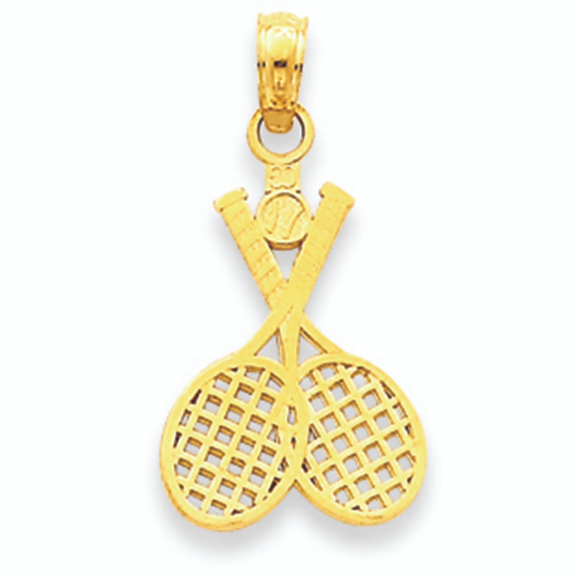 Yellow Gold Tennis Rackets Charm