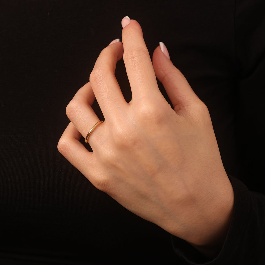 Gold Wedding Band Engagement Ring (Available in Yellow/Rose/White Gold)