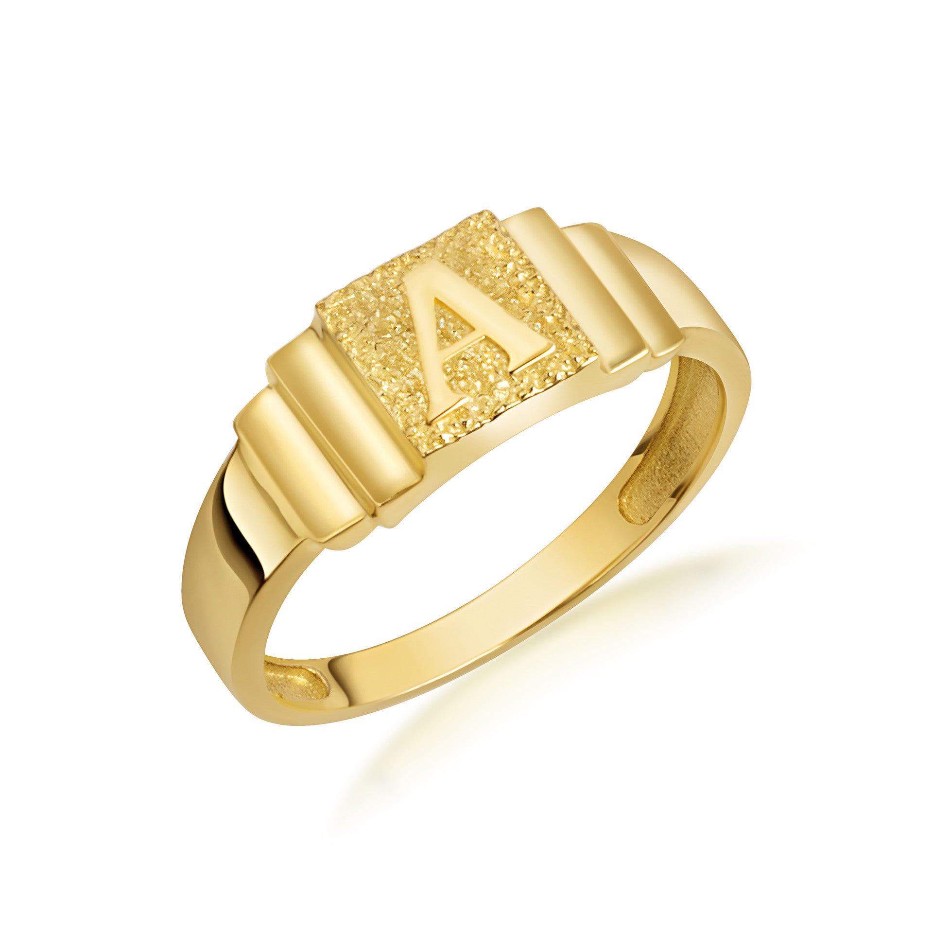 Gold Initial Signet Ring (Available in Yellow Gold, Rose Gold, White Gold)