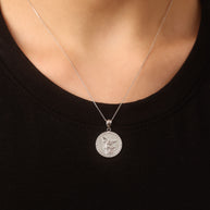 Silver Saint Michael Pendant Necklace with Cubic Zirconia