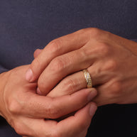 10K/14K Gold Nugget Ring with Cubic Zirconia (Available in Yellow Gold, Rose Gold, White Gold)