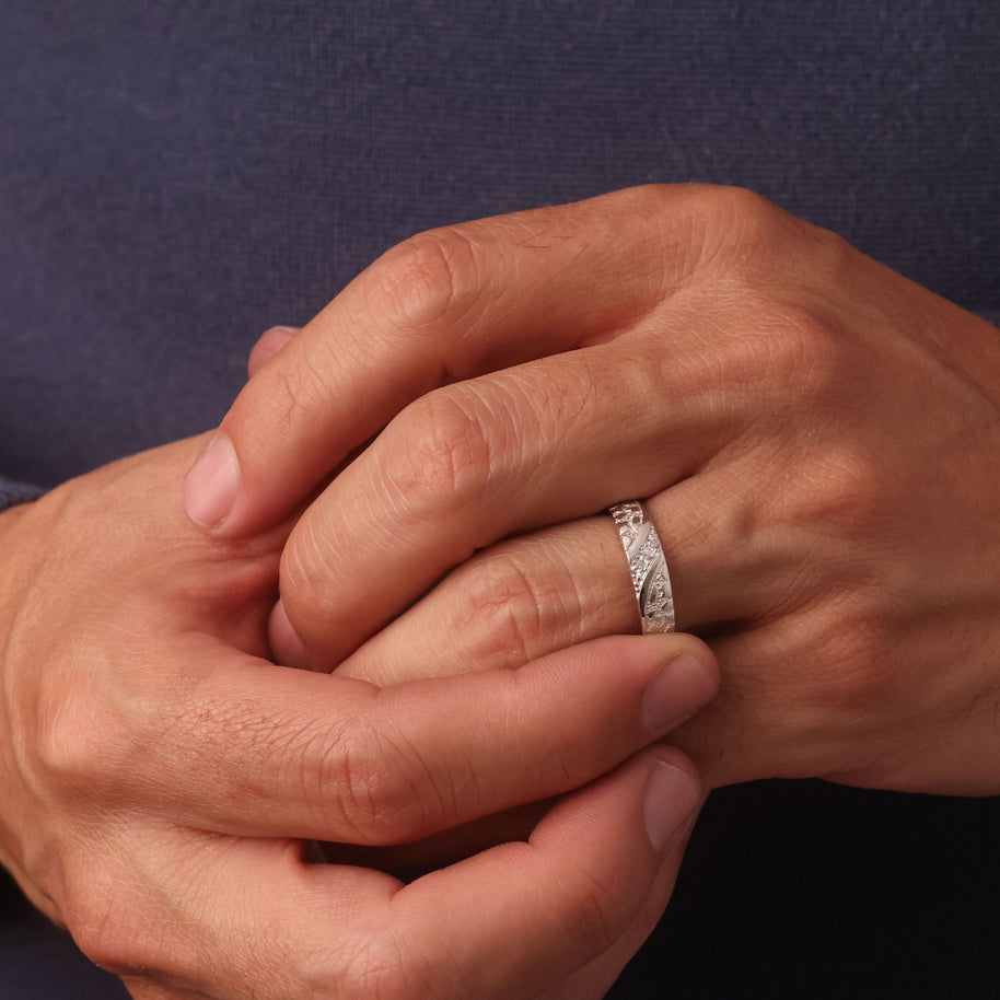Silver Nugget Ring - Cubic Zirconia
