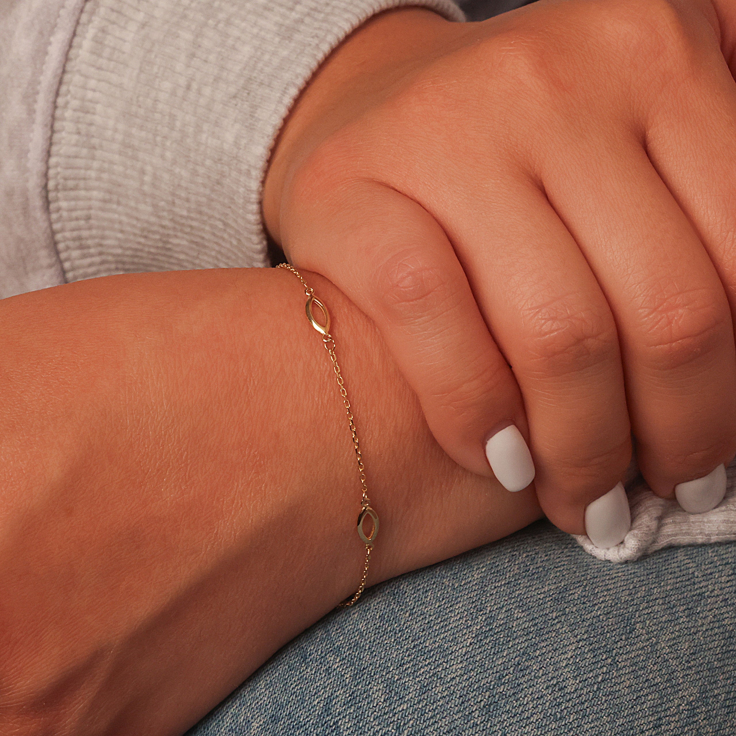 14K Yellow Gold Oval Link Bracelet 7