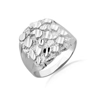 Silver Men's 19.5mm Nugget Ring