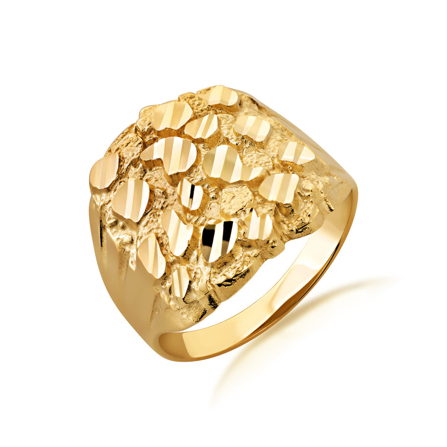 10K/14K Gold Men's 19.5mm Nugget Ring