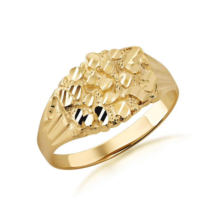 10K/14K Gold Men's 12mm Nugget Ring
