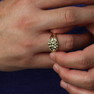 10K/14K Gold Men's 12mm Nugget Ring