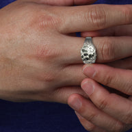 Silver Men's 13mm Nugget Ring