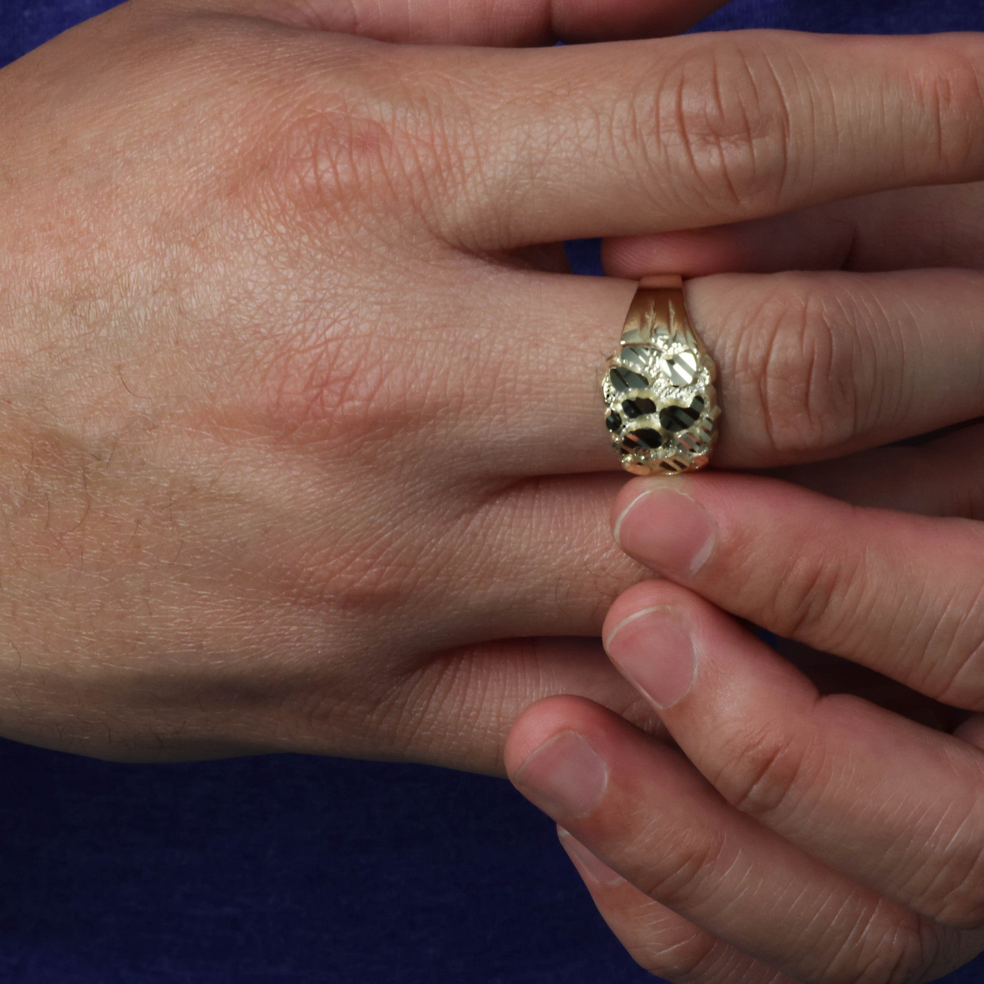 10K/14K Gold Men's 13mm Nugget Ring