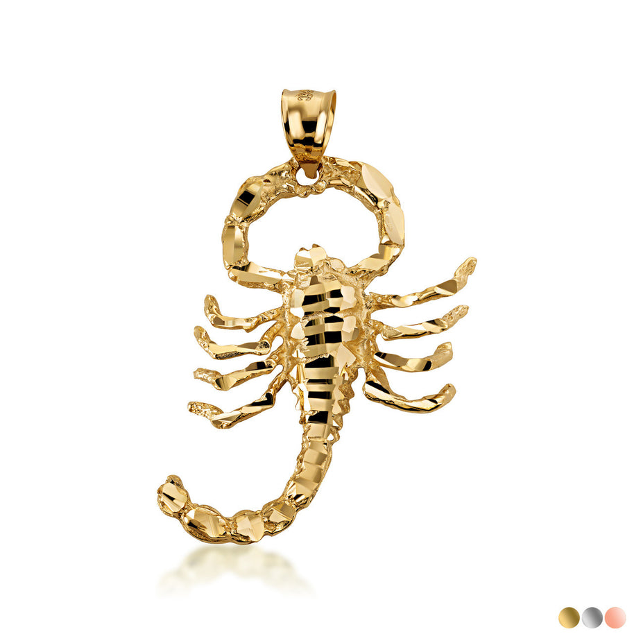 Solid Gold Scorpion Pendant (Available in Yellow/Rose/White Gold)