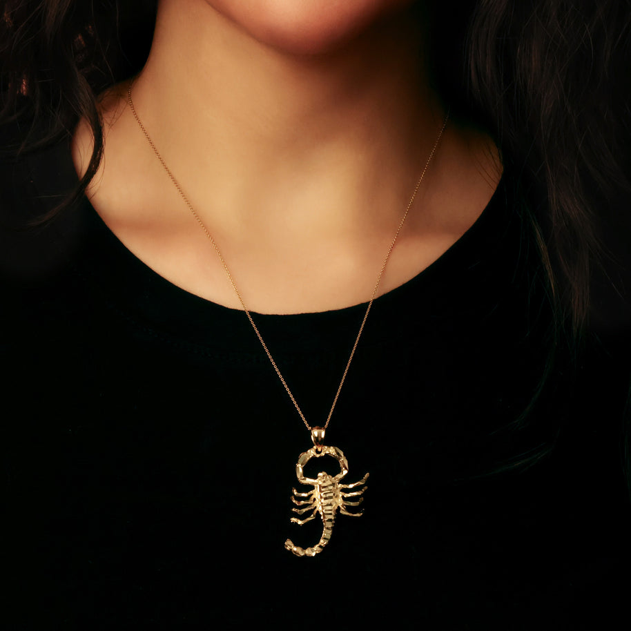 Solid Gold Scorpion Pendant (Available in Yellow/Rose/White Gold)