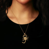 Solid Gold Scorpion Pendant (Available in Yellow/Rose/White Gold)
