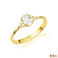 Gold Lab Grown Diamond Oval Engagement Ring (Available in Yellow Gold, Rose Gold, White Gold)