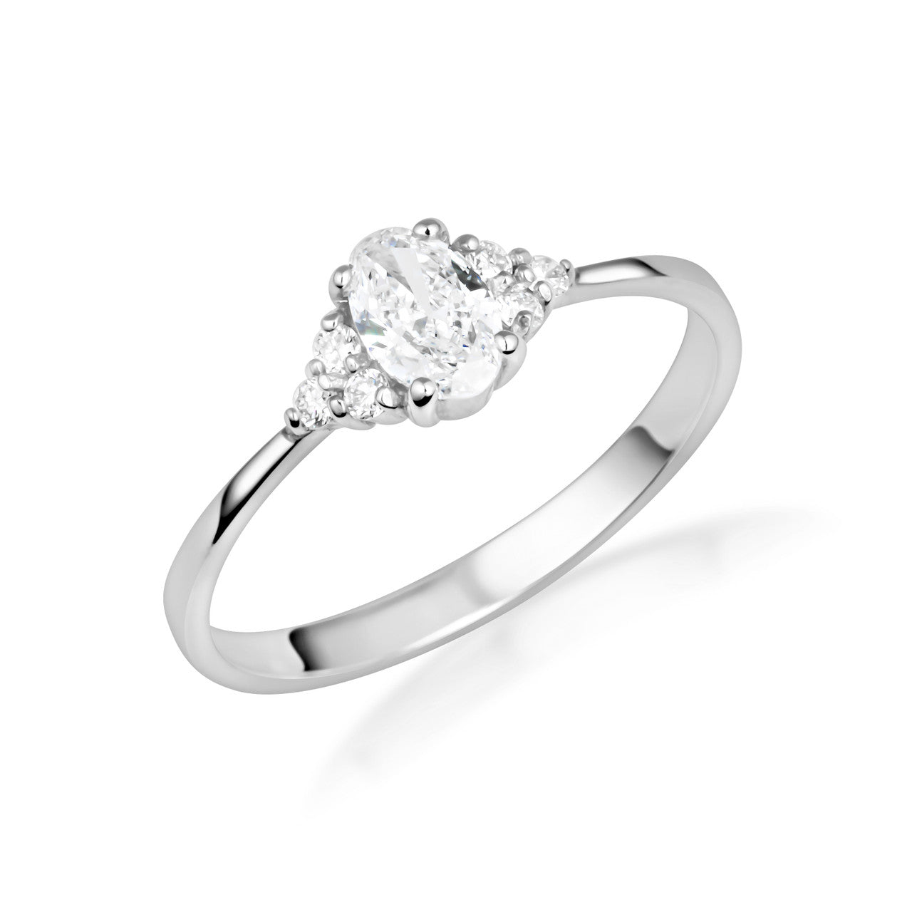 Silver Oval Engagement Ring