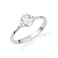 Silver Oval Engagement Ring