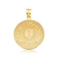 Yellow Gold United States Army 1st Infantry Medallion Pendant Necklace