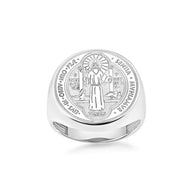 .925 Sterling Silver St. Benedict Signet Ring