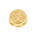Yellow Gold St. Benedict Signet Ring