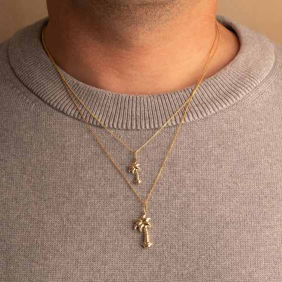 14K Gold Palm Tree Necklace (S/L)