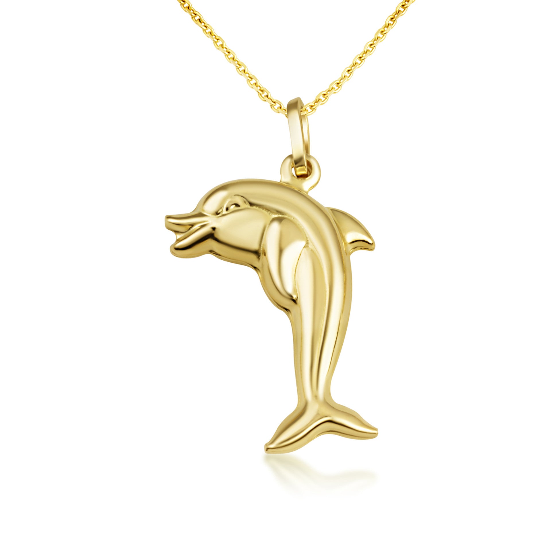 Dolphin Necklace in 14K Gold