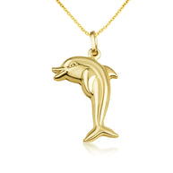 Dolphin Necklace in 14K Gold