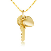 Key Heart Necklace in 14K Gold (S/L)