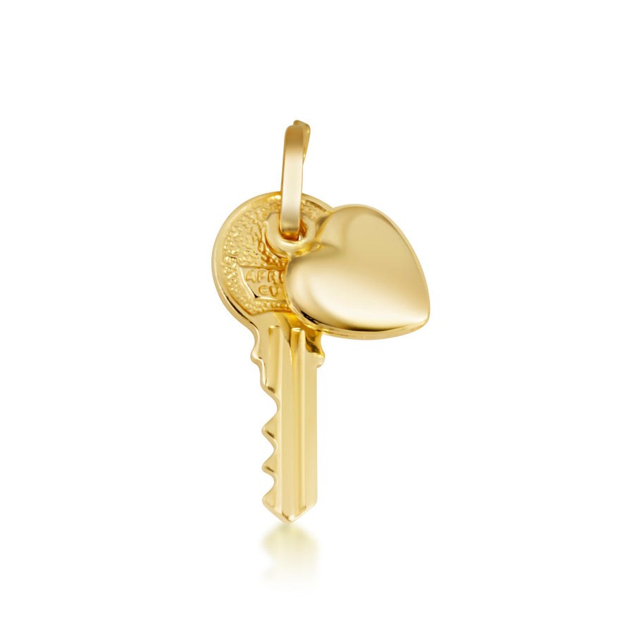 Key Heart Necklace in 14K Gold (S/L)