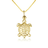 14K Yellow Gold Sea Turtle Necklace (S/L)