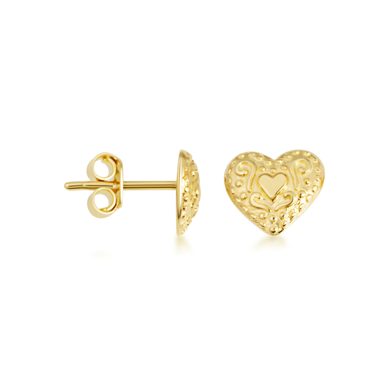 14K Gold Heart Earrings