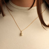 14K Gold Teddy Bear Necklace