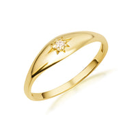 10K/14K Yellow Gold Diamond Star Ring