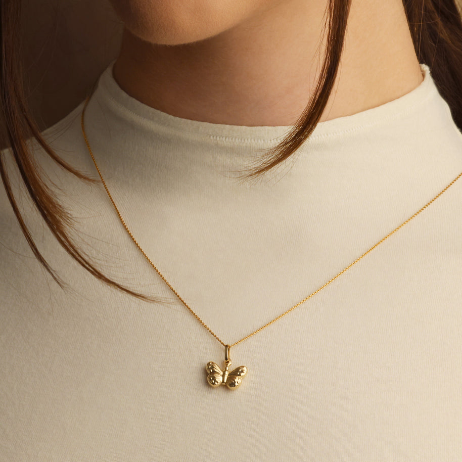 14K Gold Butterfly Necklace