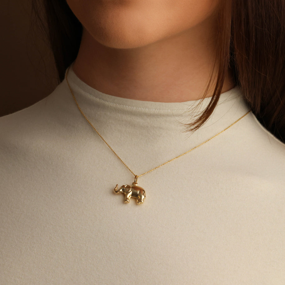 Elephant Necklace in 14K Gold