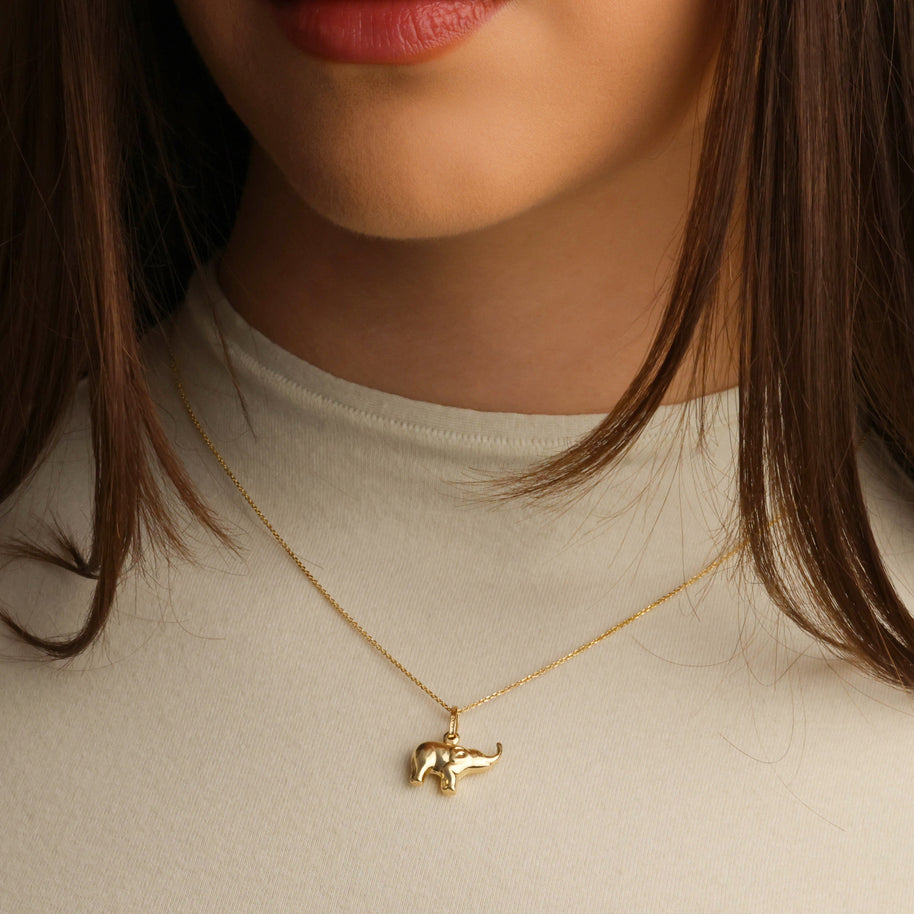 Elephant Lucky Necklace in 14K Gold