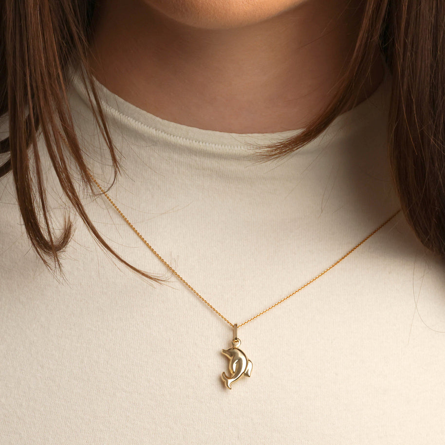 14K Gold Dolphin Necklace