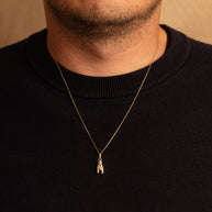 Rock and Roll Hand Sign Necklace in 14K Gold