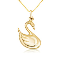 14K Gold Swan Necklace