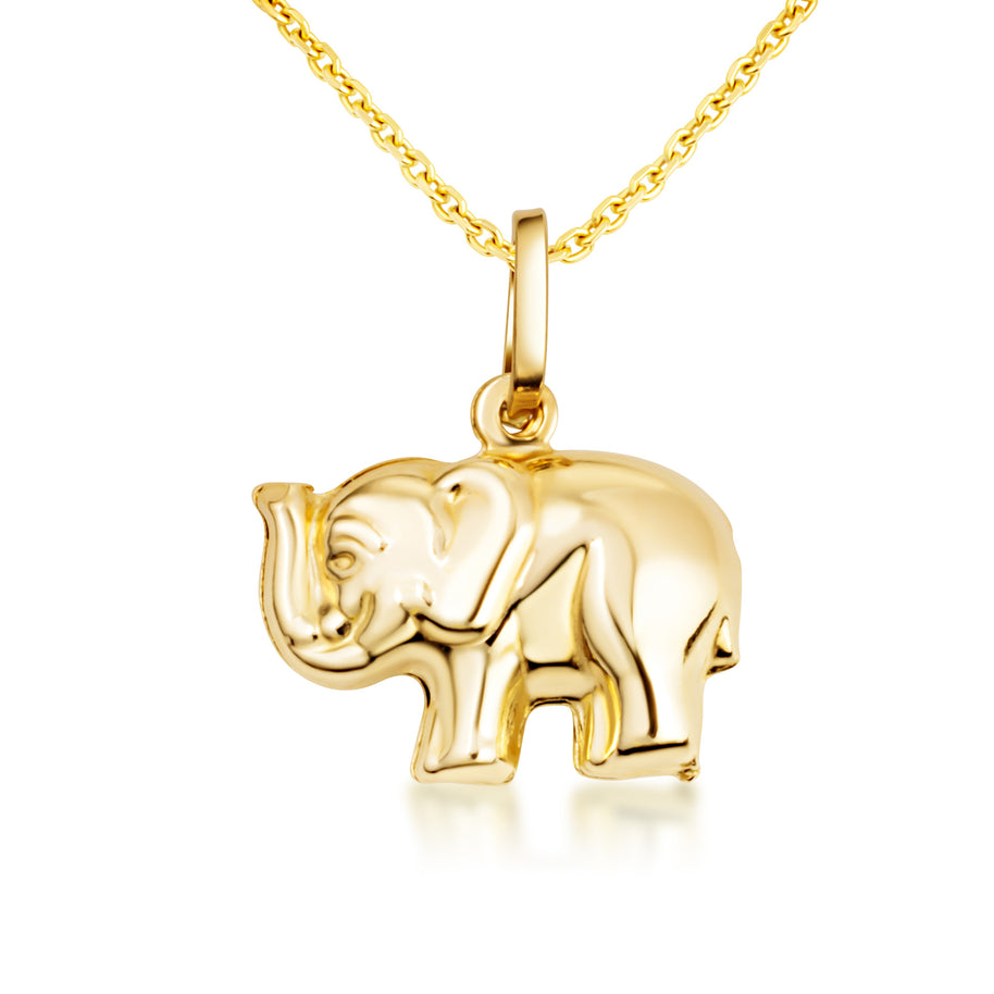 14K Gold Elephant Lucky Necklace