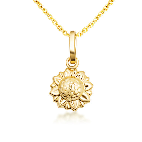 14K Gold Sunflower Necklace