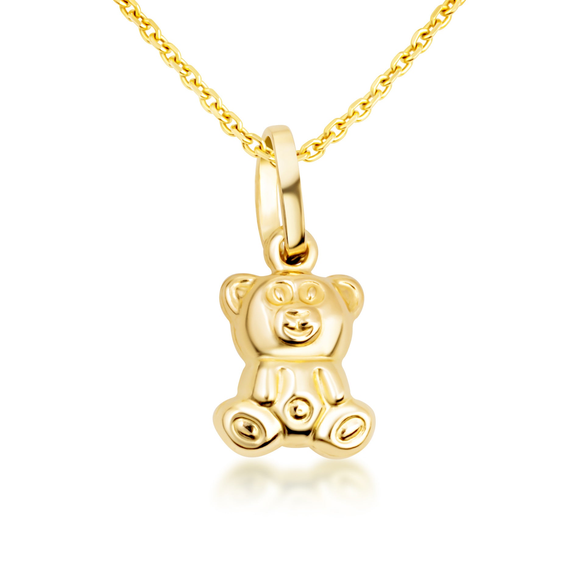 14K Gold Teddy Bear Necklace