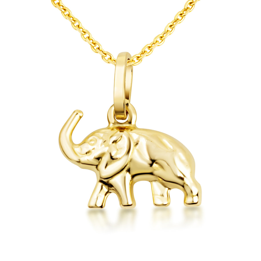 14K Gold Elephant Necklace