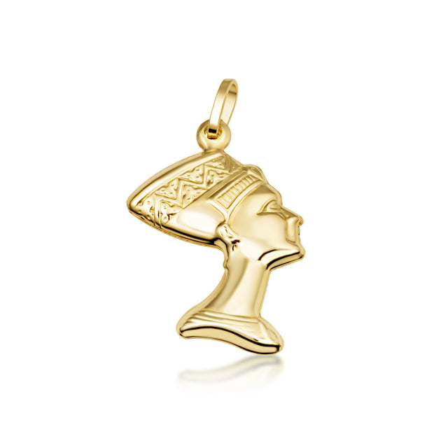 14K Gold Nefertiti Necklace - Egyptian Jewelry (S/L)