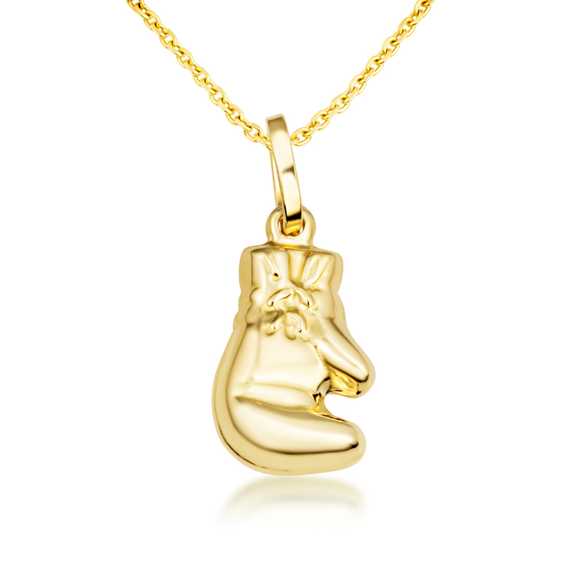 14K Gold Boxing Glove Pendant Necklace